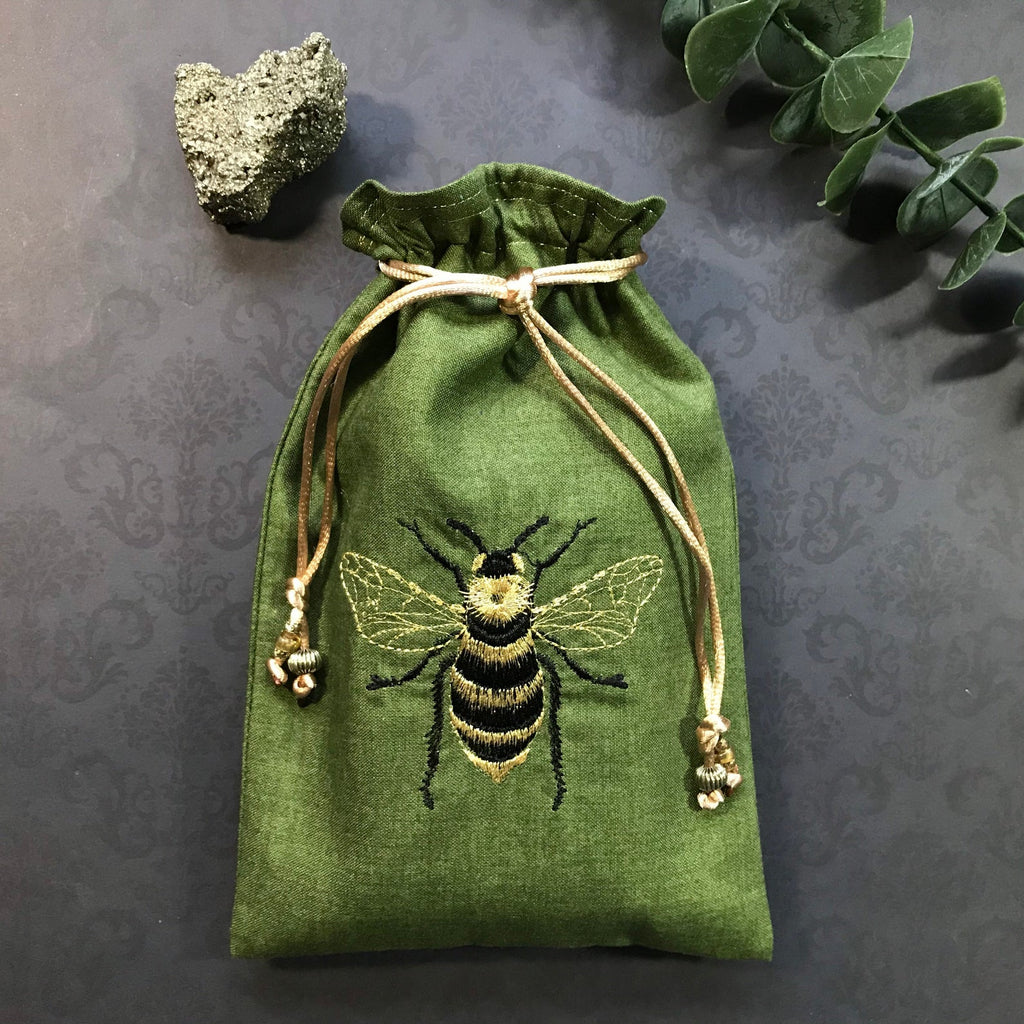 Embroidered Bee Pouch