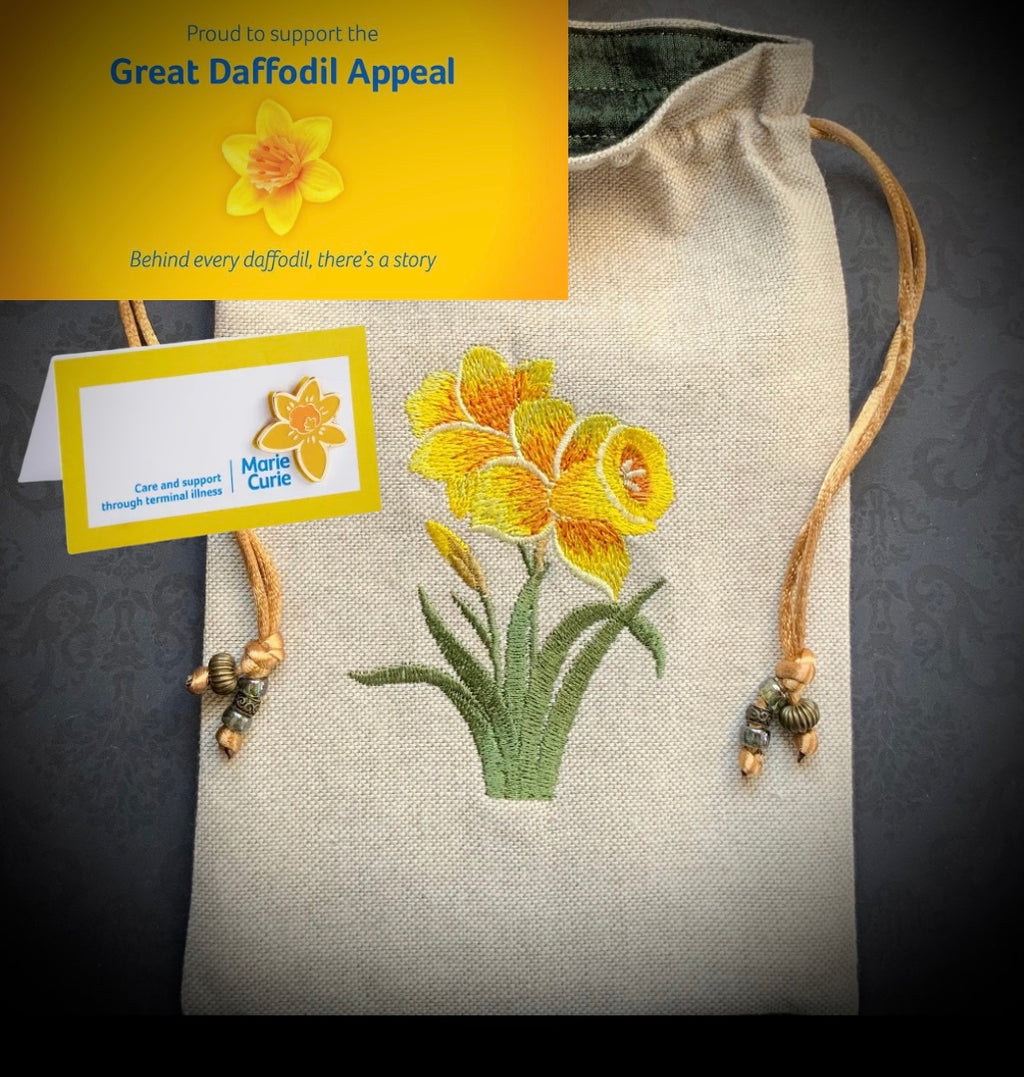 Daffodil silk lined Pouch - Marie Curie