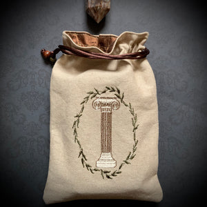 Embroidered Greek Iconic Column Tarot Pouch