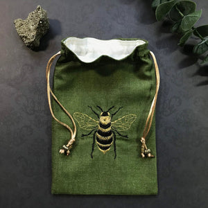 Embroidered Bee Pouch