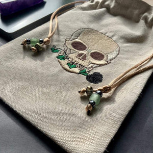 Embroidered Skull Pouch