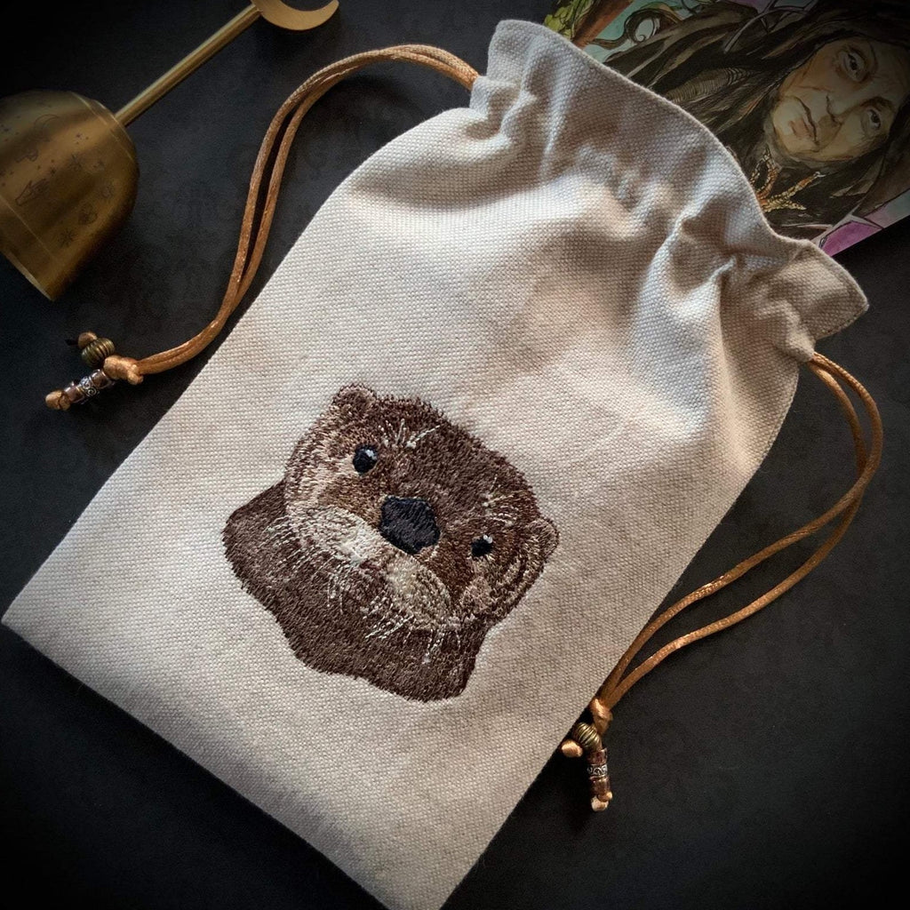 Embroidered Otter Pouch