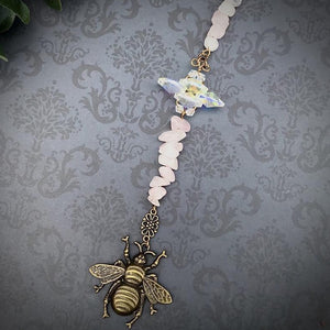 Rose Quartz Bee Sun Catcher Pendulum