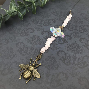 Rose Quartz Bee Sun Catcher Pendulum