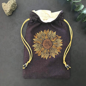 Embroidered Sunflower Pouch